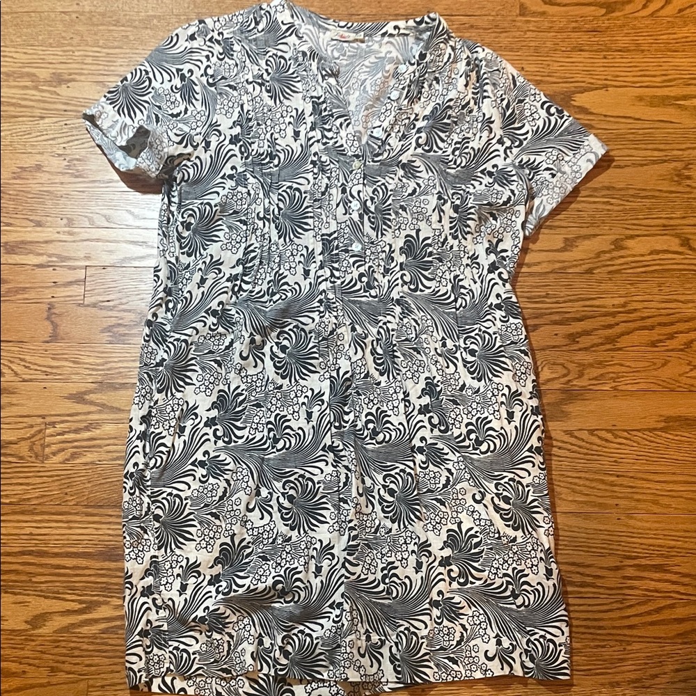 Faherty Monochrome Floral Mini Dress